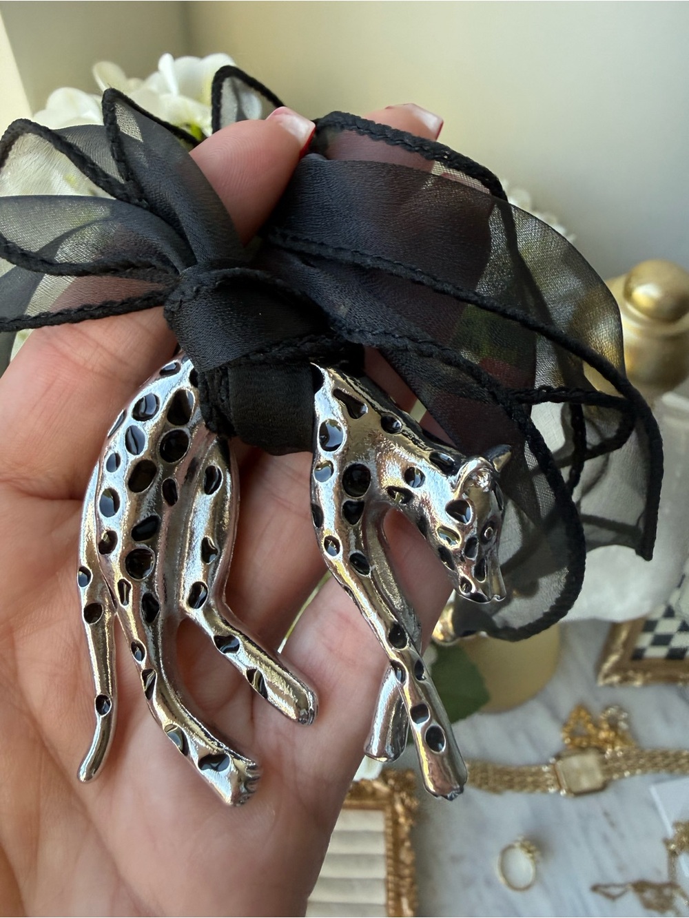 Dalmatian Silver Necklace pendant . Fashion piece